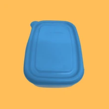 Juego de 4 herméticos mini de 200 ml, reciclables y libres de BPA; apilables, compactos y aptos para microondas, ideales para snacks, fruta, salsas y porciones pequeñas. - Azul - Ver 3