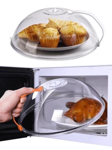 1pc Microwave Splash Resistant Lid Clear Transparent Microwave Food Lid Splash Proof Oil Lid Reusable Airtight Food Lid Kitchen Heat Resistant Lid, The Multifunctional Product Is A Must-Have For Every Home. The Food Inside Can Be Clearly Seen While Remaining Fresh. It Has A Variety Of Functions. Firstly, It Serves As A Reliable Barrier Against Pests Such As Bugs, Flies, And Mosquitoes.