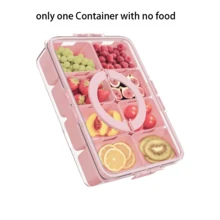 8-Compartment Snackle Box Container With Lid & Handle – Food-Safe PP Plastic Portable Snack Organizer For Charcuterie, Grid Storage Box, Large Capacity Refrigerator Fresh-Keeping Box, Portable Fruit Storage Box, Drain Box, Kitchen Seasoning Box, For Fruits, Nuts, Travel, Office & Picnics, Back To School, School Supplies, School Supplies 1PC