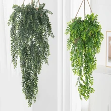 2/4pcs Artificial Grapefruit Leaves Wall Hanging Home Decor, Wedding Decor, Christmas Home Decor, Wall Vines, Outdoor Garden Window Sill Hanging Basket Decor, Birthday Party Valentine's Day Gift, New Year Material,Fake Plants