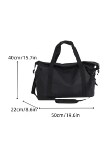 Large Capacity Men's Duffel Bag For Sports & Fitness, Portable & Compact Travel Bag For Storage, With Shoulder Strap Back To School For Travel Gym Bag For Camping Cruise Essentials For Hiking Back To School For Summer For Suitcase Overnight Bag Duffle Bag Weekend Bag For Luggage Carry On Bag College Bag Luggage Bags Weekender Bag Hospital Bag Holiday Winter Bag For School School Accessories School Stuff - Black - View 6