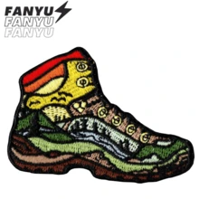 Hiked It Liked It Hiking Boot Sun Mountain River Stream Hippie Punk Rock Cool Anime Cartoon Outdoor Cycling Adventure Sticker Sewn Patch Personalized DIY Clothing Accessory Embroidery Sewing Iron-On Patch Applique Badge Emblem Clothing Decoration Patch Sticker Bag Accessory Hole Fixer Embroidered Patch - Multicolor - View 2