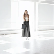 1件装女士优雅单层A字网纱半身裙，轻盈奢华休闲风 - 彩色 - 查看 5