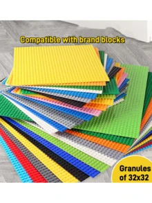 1 tấm đế xếp hình 32x32 chấm, đồ chơi xây dựng tường bằng gạch, tự làm đồ chơi để bàn, tương thích với các thương hiệu lớn, màu xanh lá cây, xám, đen, trắng, be, đỏ, xanh dương, vàng, tím, phù hợp cho độ tuổi 14+ - Nhiều màu - Xem 3