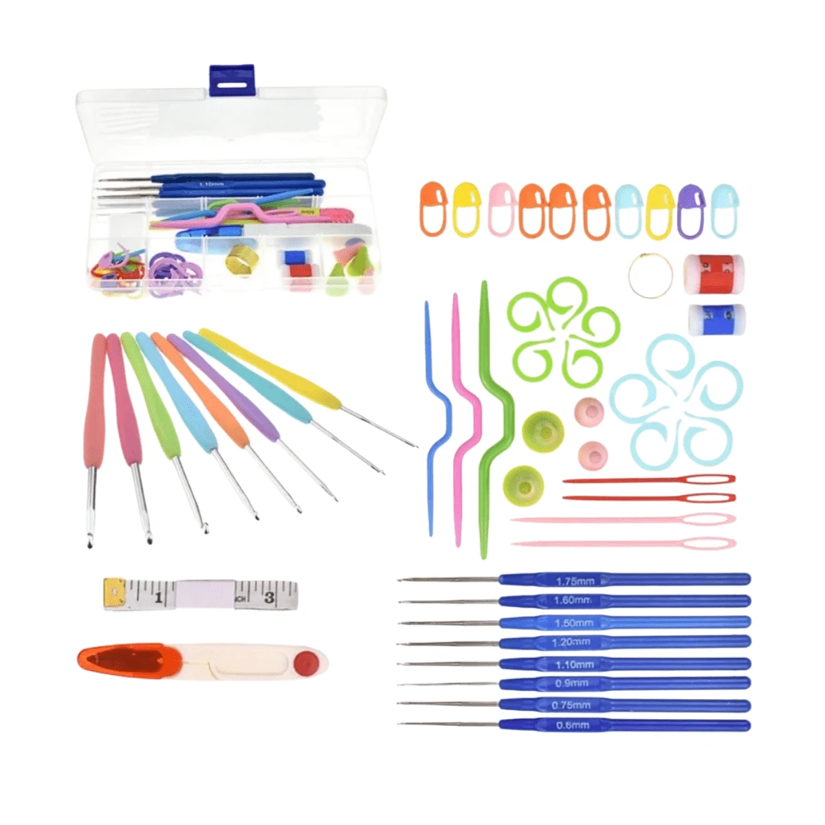 Kit Crochê Iniciante Acessórios E 16 Agulhas + Caixa Organizadora Lanmax - Padrão - Visão 1