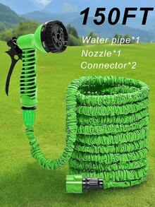 Multi-Functional High-Pressure Garden Water Pipes, Available In Various Sizes, Made Of Thickened Anti-Cracking Material, Lightweight, No Entanglement And No Leakage, Suitable For Balcony Plants, Courtyard Cleaning And Camping Equipment Cleaning (Green/Blue/Orange) - Green - View 2