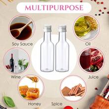 30 Stück Mini Spirituosenflaschen Set, 25ml, 50ml, 100ml, 150ml Plastik Spirituosenfläschchen, Mini Plastik Schnapsfläschchen mit Deckeln, 2 Flüssigkeitstrichter und Beigefarbene Etiketten, Mini Weinflaschen, Heißsaucenflaschen, Schnapsfläschchen, Mini Saftflaschen - Silberne Kappe - Übersicht 9