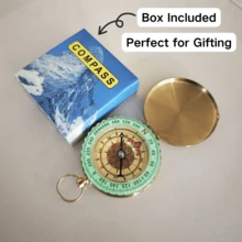 1pc Customized Glow-In-The-Dark Flip Cover Compass, Brass Vintage Retro Compass, Personalized Engraved Text Directional Compass, Suitable For Birthday Gift, Graduation Memento, Outdoor Enthusiast, Wedding Anniversary, Father's Day, Collectible, Couple Anniversary, Wedding, Groomsman; Gift For Boyfriend, Husband, Son, Father, Groomsman, Traveler, Friend; Practical Decorative Item,Graphic Print - Multicolor - View 6