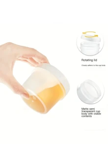 可重复使用的防漏酸奶布丁罐，带翻盖 - 用于隔夜燕麦片、酸奶、冰淇淋、谷物和水果布丁的容器，节省空间的圆柱形设计，防漏食品储存，乳制品保管器，光滑的容器外观