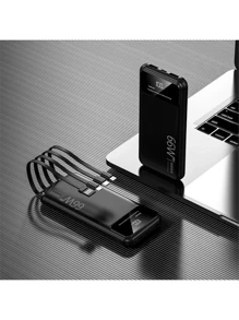 50.000 mAh tragbare Powerbank mit 4 Ladekabeln und Spiegelbildschirm, unverzichtbar für Reisen, löst Akkuangst