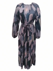 Arabic Style Simple Casual Dress, Fashion Daily Wear,Modest - Multicolor - View 4