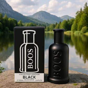 BOOS BLACK Eau de Parfum 100ml – Perfume Masculino de Larga Duración | Edición de Colección | Aroma Intenso y Elegante con Notas Amaderadas y Especiadas | Fragancia para Hombres Sofisticados, Ideal para Noche y Climas Fríos | Presentación Premium
