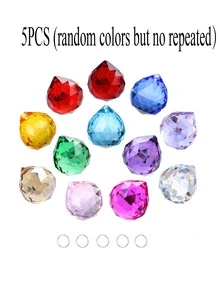 1/5/10PCS 多色水晶棱镜球，8x10mm - 非常适合捕捉光线和家居装饰，非常适合婚礼