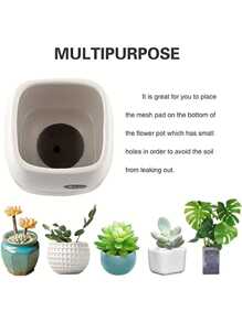 20 piezas Rejilla de drenaje de plástico para macetas - Almohadilla de drenaje antiobstrucción adecuada para suculentas, orquídeas, plantas en maceta/jardinería de balcón/decoración de macetas navideñas DIY/artículos esenciales para jardinería en el hogar/Halloween/accesorios para plantas