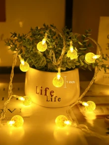 40LED 球形灯串，圣诞 LED 水晶球形仙女灯，遥控器适用于露台庭院门廊花园泳池帐篷海滩卧室婚礼派对装饰，室内外圣诞树装饰冷白暖白，10/20LED - 彩色 - 查看 3