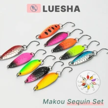 AiScrofa 10/21 件鳟鱼勺形鱼饵硬质鱼饵下沉金属勺形铅坠勺形跳汰饵鱼饵鱼勺人工鱼饵，用于钓鳟鱼鲈鱼 - 彩色 - 查看 2