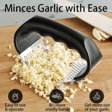 SOKANY Stainless Steel Garlic Press, Garlic Press Rocker, Anti-Rust, Can Be Cleaned In The Dishwasher, Professional Garlic Chopper Tools, Handle Garlic Chopper Kitchen Tools