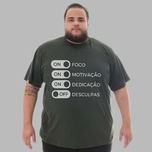 Men's Plus Size Motivation Focus Shirt T-Shirt - Army Green - View 1