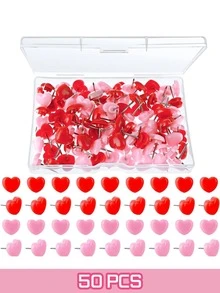 Finego 20/50 Pcs Multicolor Heart Shape Push Pins, Thumb Tacks,Suitable For Cork Board,Wall Hanging, Bulletin Board, Christmas Decoration, Holiday Gifts, Valentine's Day Gifts,Back To School,School Supplies - Multicolor - View 19