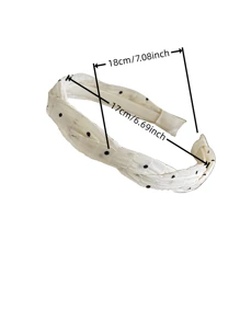 1 buc. Bandă de păr răsucită din material textil elegant, cu buline, nouă, pentru spălarea feței cu coroană înaltă, potrivită pentru activități casual zilnice, petrecere, cadou pentru fete