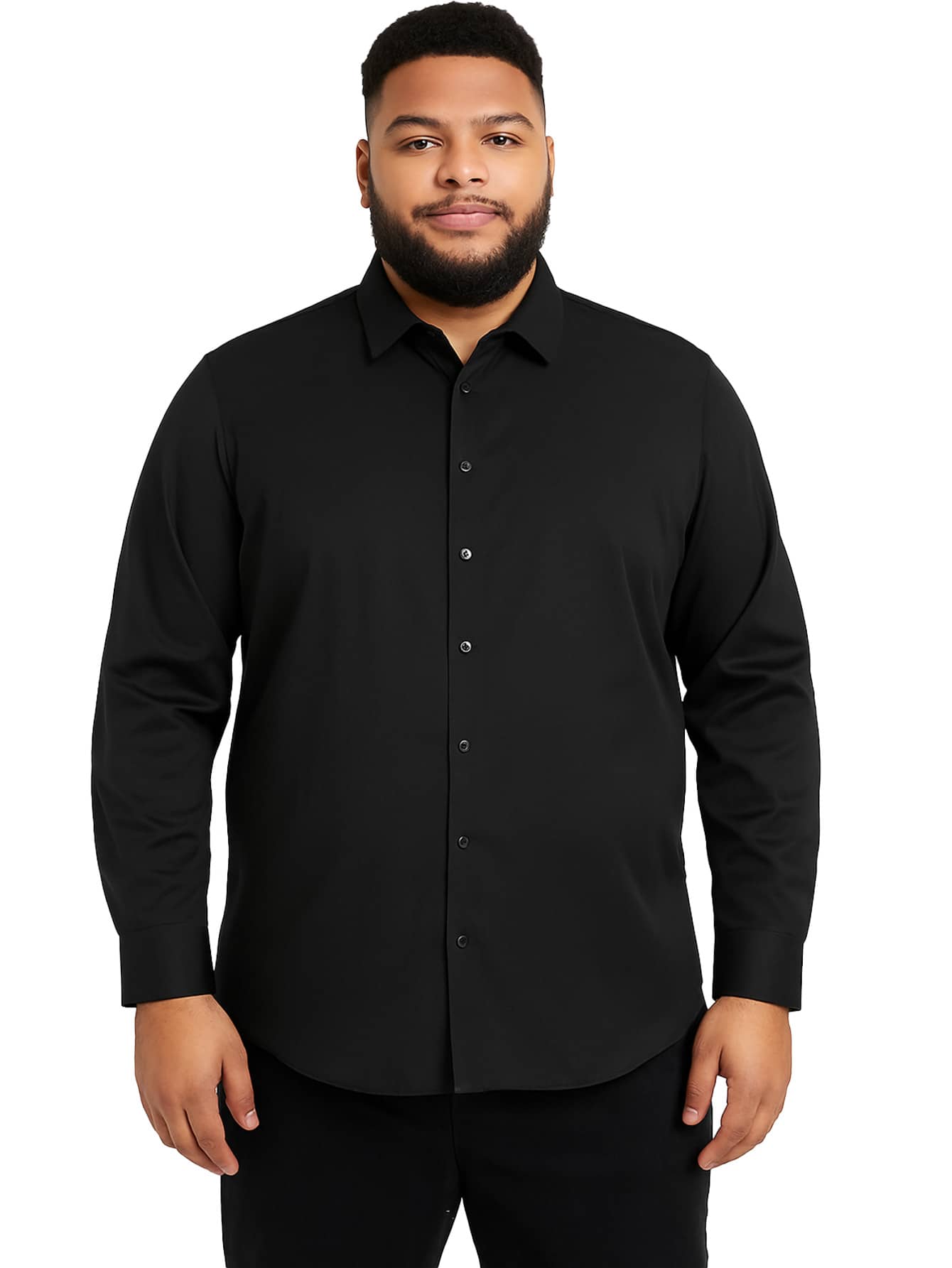 Rand paul Camisa Masculina Plus Size Slim Fit Lisa Manga Longa – Social e Casual Confortável G3 a G5