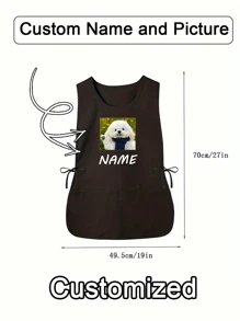 1 szt. spersonalizowany okrągły fartuch fryzjerski ze zdjęciem, spersonalizowany fartuch kuchenny, 2-kieszeniowy szybkoschnący fartuch domowy dla mężczyzn i kobiet, nowoczesny fartuch poliestrowy odporny na olej, szybkoschnący, jednolity kolor, do użytku w kuchni i domu, Home Harmony