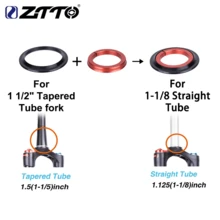 ZTTO MTB Road Bike Internal Threadless Headset SEMI-INTEGRATED CNC Headset 1 1/8"-1 1/2" Sealed Bearing Straight Tapered Fork - 黑色 - 查看 3
