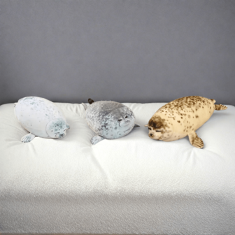 栩栩如生的海豹毛绒动物 - 可爱的毛绒靠垫为您的家增添光彩，舒适的午睡枕头让您放松身心，理想的生日/圣诞节礼物，带来微笑的最佳礼物，非常适合依偎和家居装饰