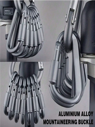 4-6pcs Thick Heavy Duty D-Shaped Carabiners - Tent Hooks, Key Rings, Aluminum Alloy, Ideal For Camping And Outdoor Adventures! Hang Backpacks, Water Bottles, Tents, Grills, Outdoor Camping, Picnic And Hiking Accessories