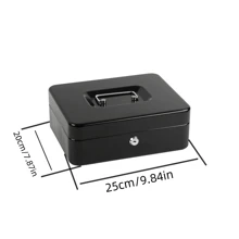 Caja de llaves portátil, caja de seguridad para el hogar y la tienda, caja de acero para dinero, caja de seguridad para efectivo, almacenamiento oculto para monedas, dinero y joyas