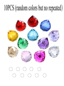 1/5/10PCS 多色水晶棱镜球，8x10mm - 非常适合捕捉光线和家居装饰，非常适合婚礼