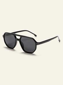 1 pieza Gafas de piloto con doble puente de moda para hombre, adecuadas para conducir, viajar, casual, vacaciones, actividades al aire libre y uso diario. Montura ligera de TR, minimalista y con estilo. de verano para playa, vacaciones, exterior y viajes