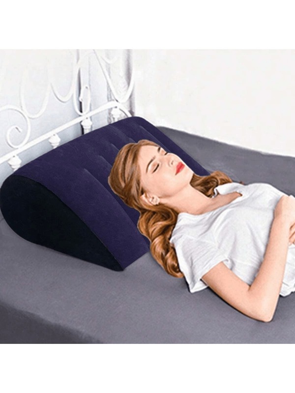 Inflatable Triangle Body Pillow Cushion, Portable Multifunctional Support Wedge For Travel & Outdoor, Durable Polyester Cover With Hand-Stitching Craftsmanship, Hand Washable - No Filling Required