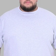 Camisa Foco motivação Plus Size Masculina Camiseta - Cinza - Visão 4