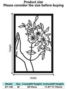 1 件抽象女性线条金属装饰壁挂艺术品，个性化艺术空心铁艺墙画，适用于家庭白墙、客厅、餐厅、卧室、浴室、情人节礼物