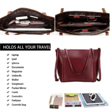 New Women Leather Handbag Shoulder Crossbody Bag Tote Satchel Handbag For Christmas Gifts(Red) - 紅色 - 查看 7