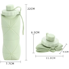 Foldable Water Bottles Silicone Portable Reusable Large Capacity Travel Gym For Kids - 隨機的 - 查看 4
