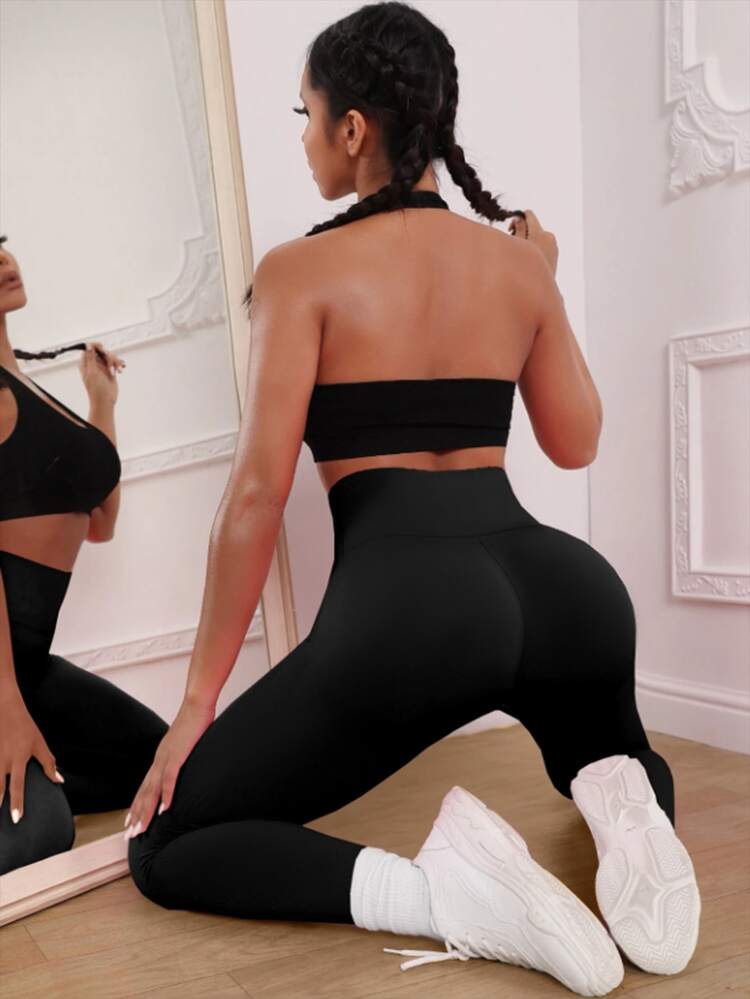 Lynfun Leggings térmicos forrados para mujer de talla grande, pantalones ajustados de unicolor grueso, pantalones de entrenamiento de cintura alta cálidos para otoño/invierno, mallas de yoga suaves - Negro - Añade 5