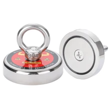 2.36"(60mm) Fishing Magnet- 529lbs Large Strong Rare Earth Fish Magnets Heavy Duty, Super Neodymium High Power Magnet With Handle For Retrieving In Lake, Beach, Lawn