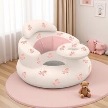 1pc Inflatable Sit-Up Chair For Baby Boys/Girls, Portable Inflatable Sofa Chair With Air Pump, Bathtub Seat