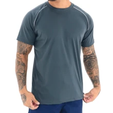 Kit 2 Men's Short Sleeve Dry Fit Gym Fitness T-Shirt Plain Blouse - Màu Xám nhạt - Xem 4