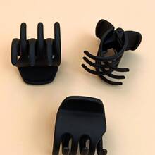 3件装高马尾爪夹发饰女士时尚发夹秋季配饰 - 黑色 - 查看 3