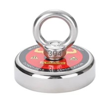 2.36"(60mm) Fishing Magnet- 529lbs Large Strong Rare Earth Fish Magnets Heavy Duty, Super Neodymium High Power Magnet With Handle For Retrieving In Lake, Beach, Lawn