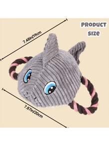 PETSIN 乌龟狗咬胶玩具，海洋动物狗咬胶玩具，幼犬出牙卡通吱吱叫狗玩具，可爱毛绒狗玩具，适合小型中大型犬和猫的狗互动玩具