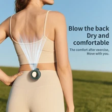 Portable Silent Mini Bladeless Fan Clip-On, USB Rechargeable Hands-Free Fan, 3 Speed, 900 MAh Battery, Wearable Waist Collar Fan For Outdoor, Office, Travel, Hiking Camping - 杏色 - 查看 3