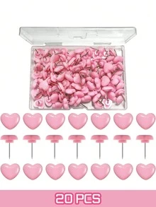 Finego 20/50 Pcs Multicolor Heart Shape Push Pins, Thumb Tacks,Suitable For Cork Board,Wall Hanging, Bulletin Board, Christmas Decoration, Holiday Gifts, Valentine's Day Gifts,Back To School,School Supplies - Multicolor - View 13