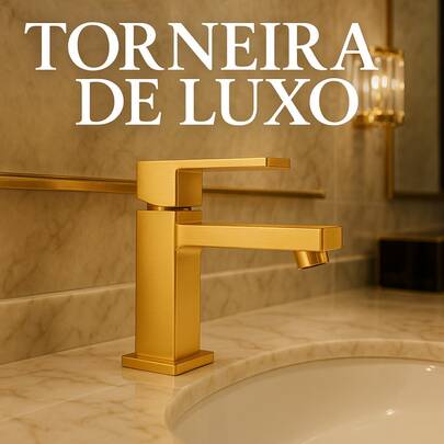 Torneira Luxo de Banheiro Cromada ou Fosca Lavabo Metal Brilho Pia Bica 1/2