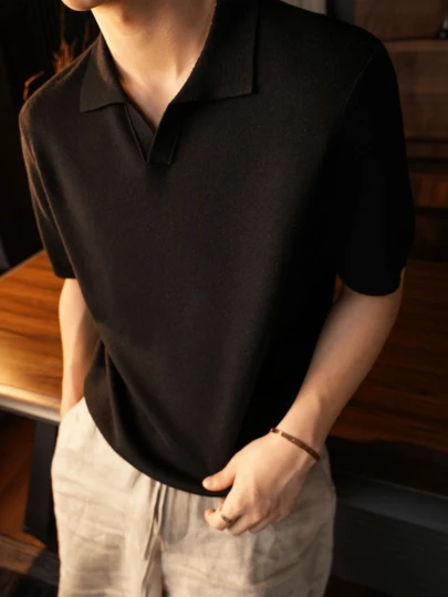  GRDR 男士时尚飞行员领针织 Polo 衫，休闲百搭，适合运动、户外和商务场合。