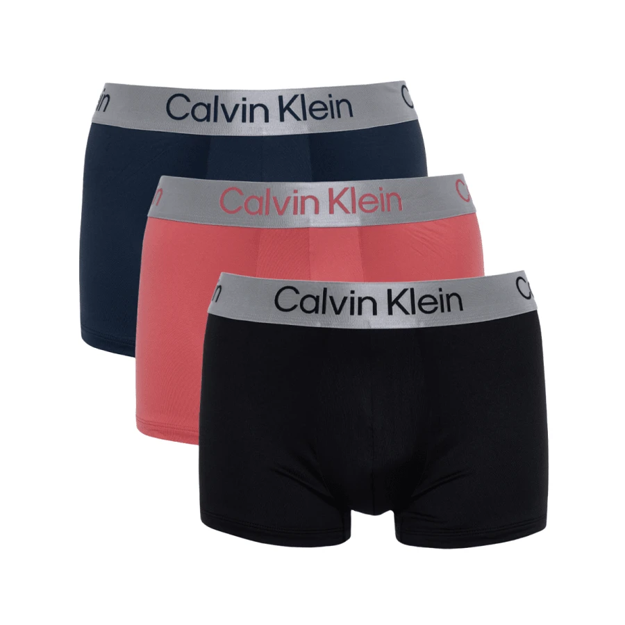 Calvin Klein 3 Pack Men's Boxers - Blue/Black/Red - View 1