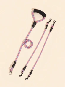 1pc Pet Wavy Dual-Ended Leash, Detachable And -Free, Suitable For Walking Two Dogs Simultaneously